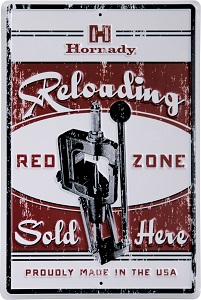 HORNADY RELOADING REDZONE TIN SIGN REF.99130