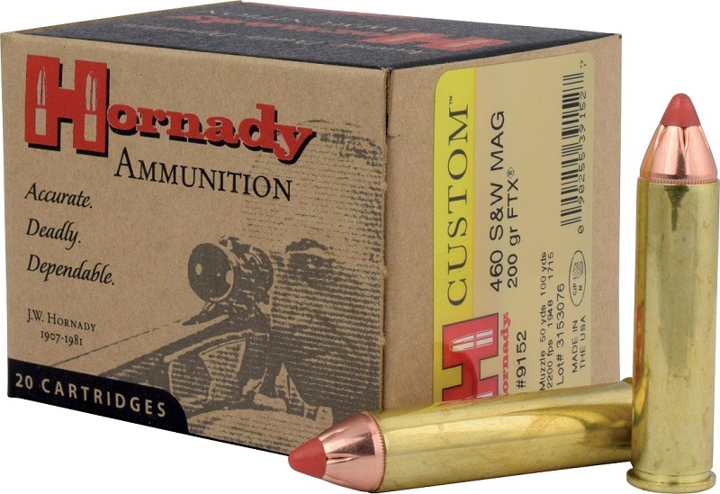 BOITE DE 20 CARTOUCHES HORNADY 460 S&W 200GR FTX 9152*