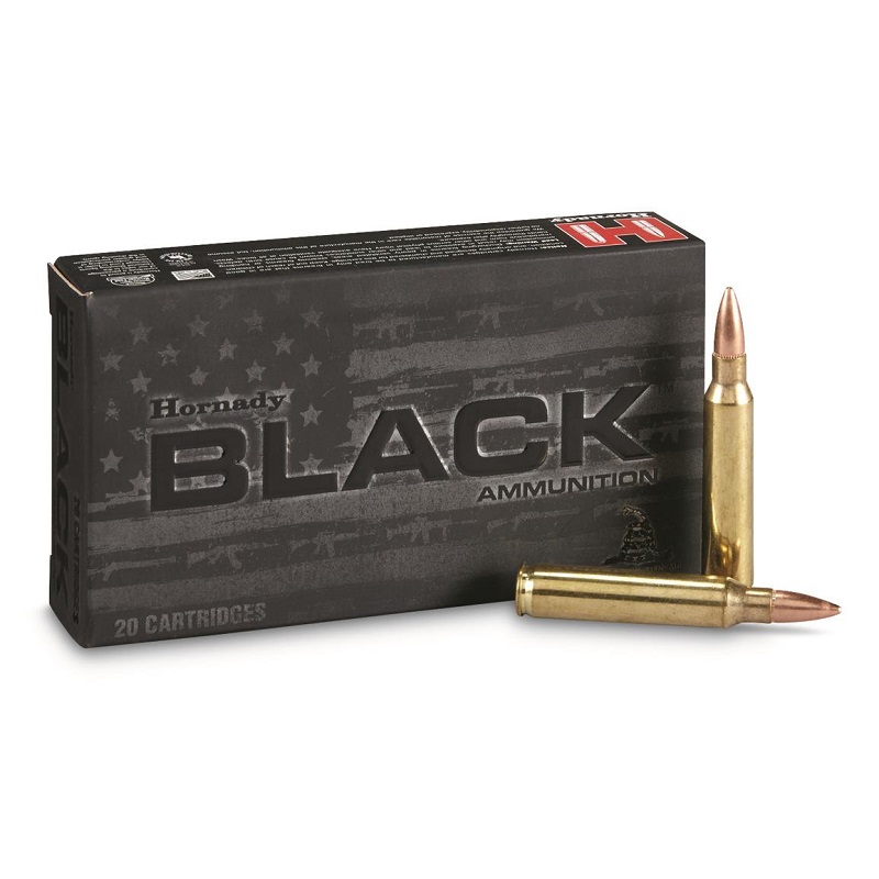 BOITE DE 20 CARTOUCHES HORNADY 223REM 62GR FMJ BLACK REF.80234*