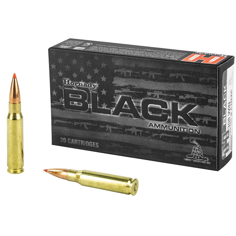 BOITE DE 20 CARTOUCHES HORNADY 308WIN 155GR A-MAX BLACK 80927