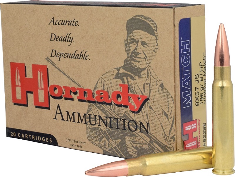 BOITE DE 20 CARTOUCHES HORNADY 8X57 JS 196GR BTHP REF. 82298