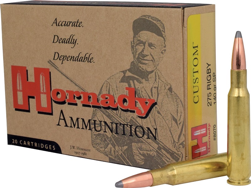 BOITE DE 20 CARTOUCHES HORNADY 275 RIGBY 140 GR SP 8070