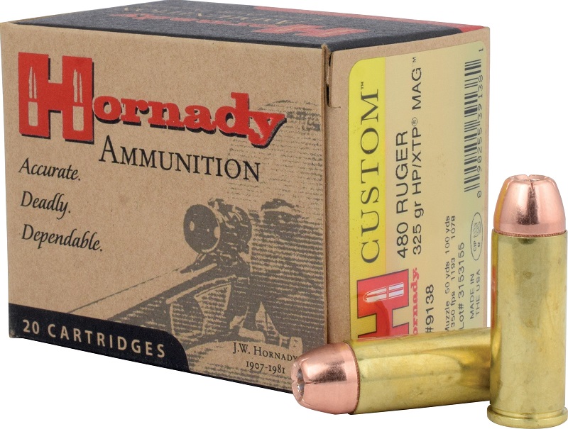 BOITE DE 20 CARTOUCHES HORNADY 480 RUGER 325GR XTP 9138