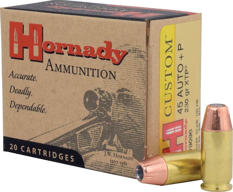 BOITE DE 20 CARTOUCHES HORNADY 45 AUTO+P 230GR XTP 9096*