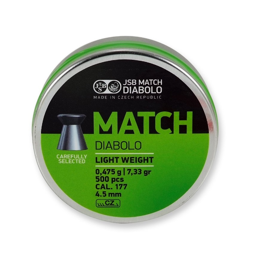 BOITE DE 500 PLOMBS JSB MATCH LIGHT WEIGHT 4.5MM 0.475gr 0005-500