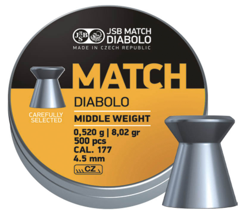 BOITE 500 PLOMBS JSB DIABOLO YELLOW MATCH MIDDLE 4.5 D.4.49 0014-500