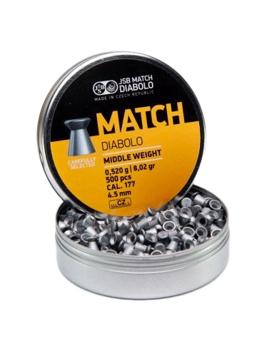 BOITE 500 PLOMBS JSB DIABOLO YELLOW MATCH MIDDLE 4.5 DIA.4.5 0015-500