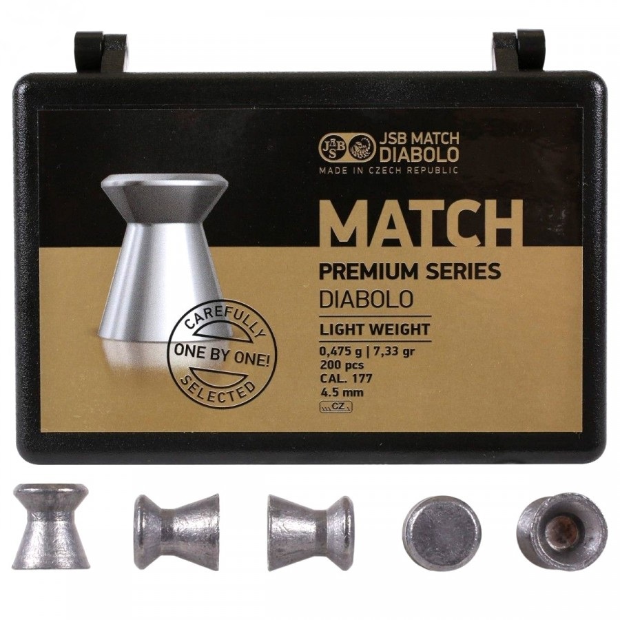 BOITE 200 PLOMBS JSB DIABOLO MATCH PREMIUM LIGHT DIAM.4.49 1004-200