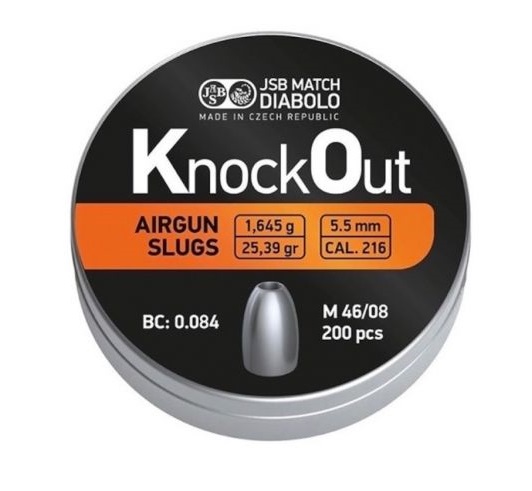 BOITE DE 200 PLOMBS JSB KNOCKOUT SLUG .216 5.5/25.35g 546122-200