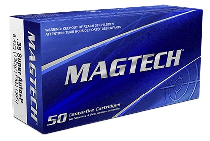 CARTOUCHES MAGTECH 38 SUPER AUTO+P 130GR FMJ 38S*+