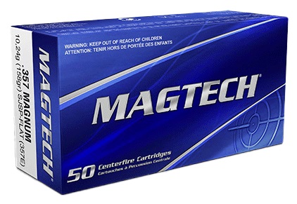 CARTOUCHES MAGTECH 357 MAG 158GR SJSP FLAT SANS NICKEL 357E*+