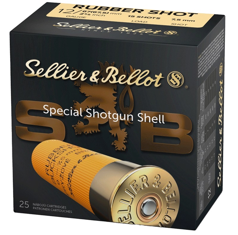 CARTOUCHES SB RUBBER BUCK SHOT CHEVROTINE CAOUTCHOUC 15GR CAL.12+