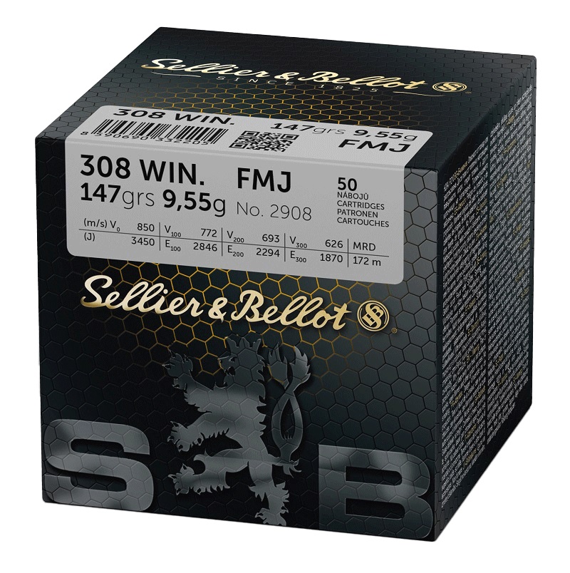 CARTOUCHES SB 308 WINCHESTER FMJ 9,55GR VRAC X50+