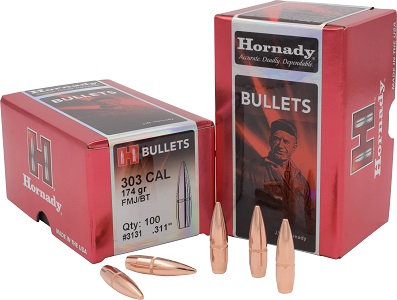 BOITE DE 100 OGIVES HORNADY 303 .310 174GR FMJ BT 3131