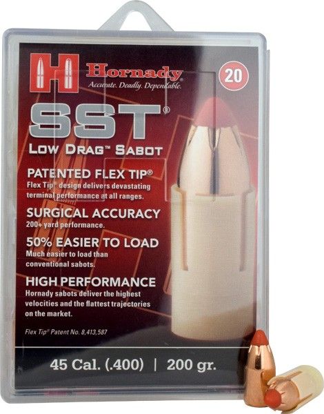 BOITE DE 20 OGIVES HORNADY 45 SABOT 40 200GR SST ML 67132