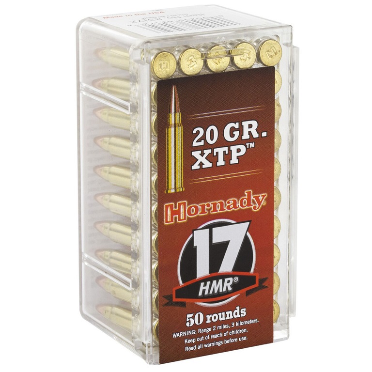 BOITE DE 50 CARTOUCHES HORNADY 17HMR 20 GR XTP 83172