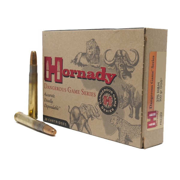 BOITE DE 20 CARTOUCHES HORNADY 375 H&H 300 GR DGS 82322