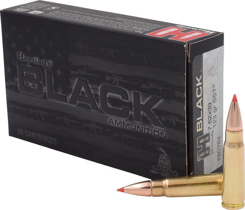 BOITE DE 20 CARTOUCHES HORNADY 7.62X39 123GR SST BLACK 80784*