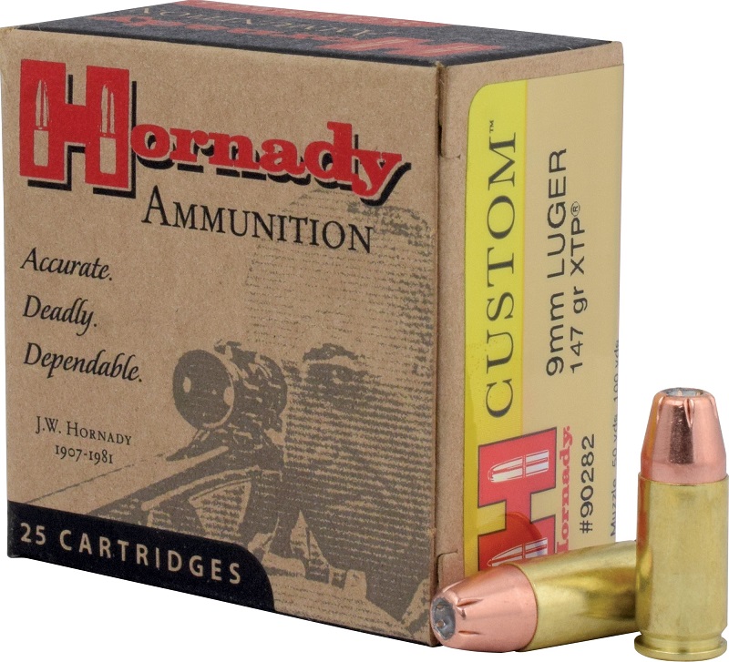 BOITE DE 25 CARTOUCHES HORNADY 9MM LUGER 147GR XTP 90282*