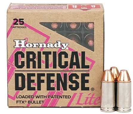 BOITE DE 25 CARTOUCHES HORNADY 9MM LUG 100GR FTX CRIT DEF LITE 90240*