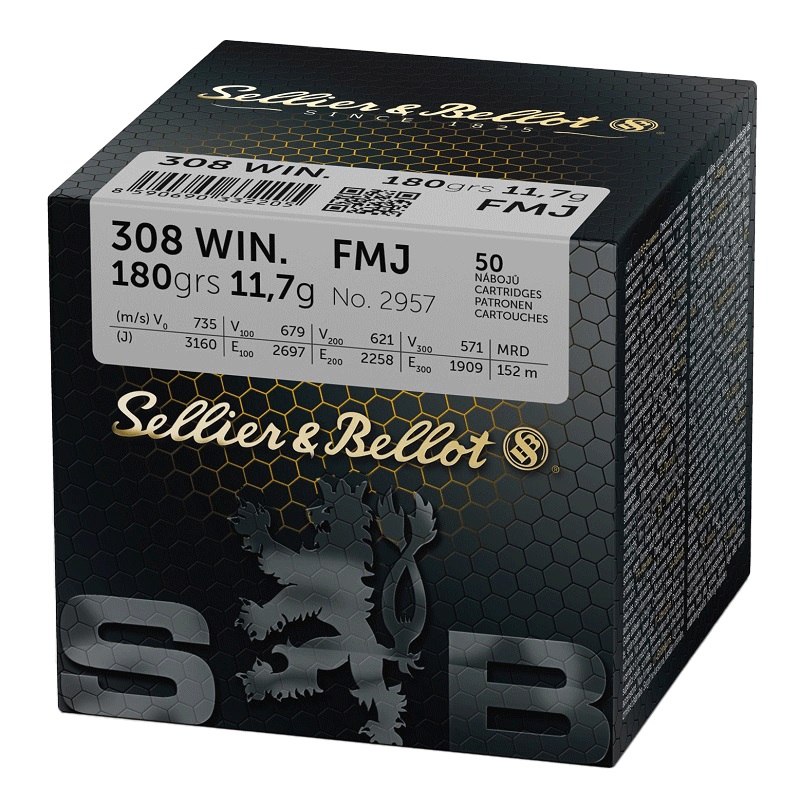 CARTOUCHES SB 308 WINCHESTER FMJ 11,7GR X50 VRAC+